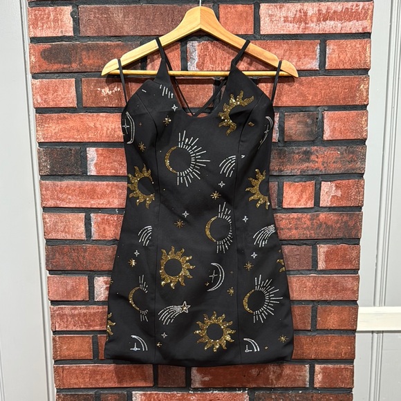 Nasty Gal Black and Gold Mini Dress - Picture 4 of 12